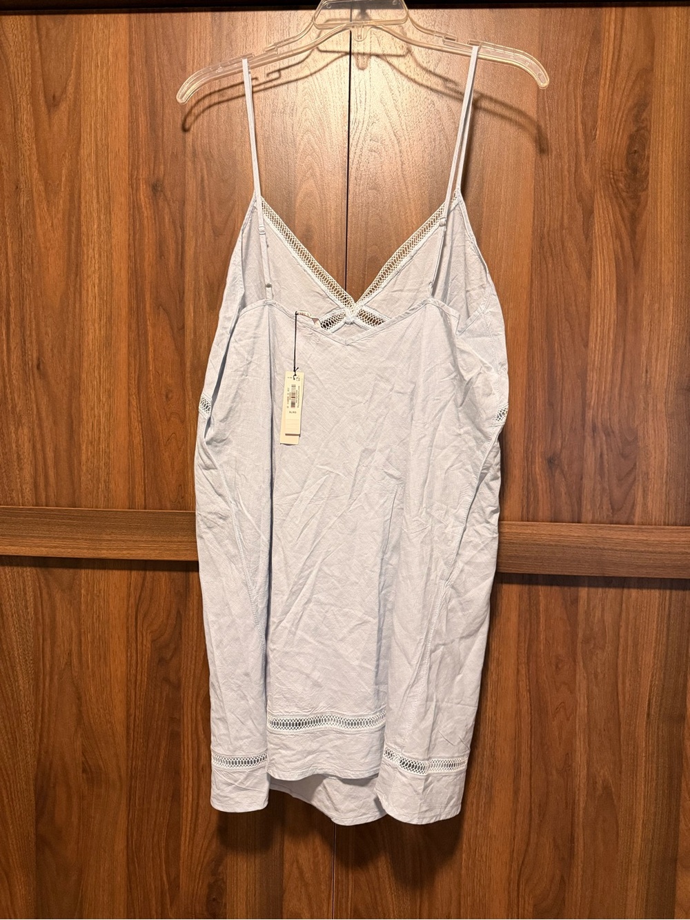 NWT Victoria's Secret Light Blue Nightgown with Crochet Trim, Size XL - Picture 2 of 5
